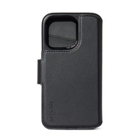 Husă de protecție Decoded din piele, compatibilă MagSafe, cu portofel detașabil pentru iPhone 15 Pro Max, Negru