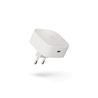 Adaptor wireless Zens cu ștecher UE – încărcare de 15 W + USB-C de 18 W, design compact, Alb