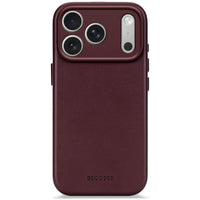 Husă din piele DECODED pentru iPhone 17 Pro - Roșu Rubin Închis