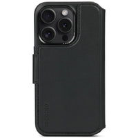 Husa din piele cu portofel Decoded detasabil pentru iPhone 15 | Negru