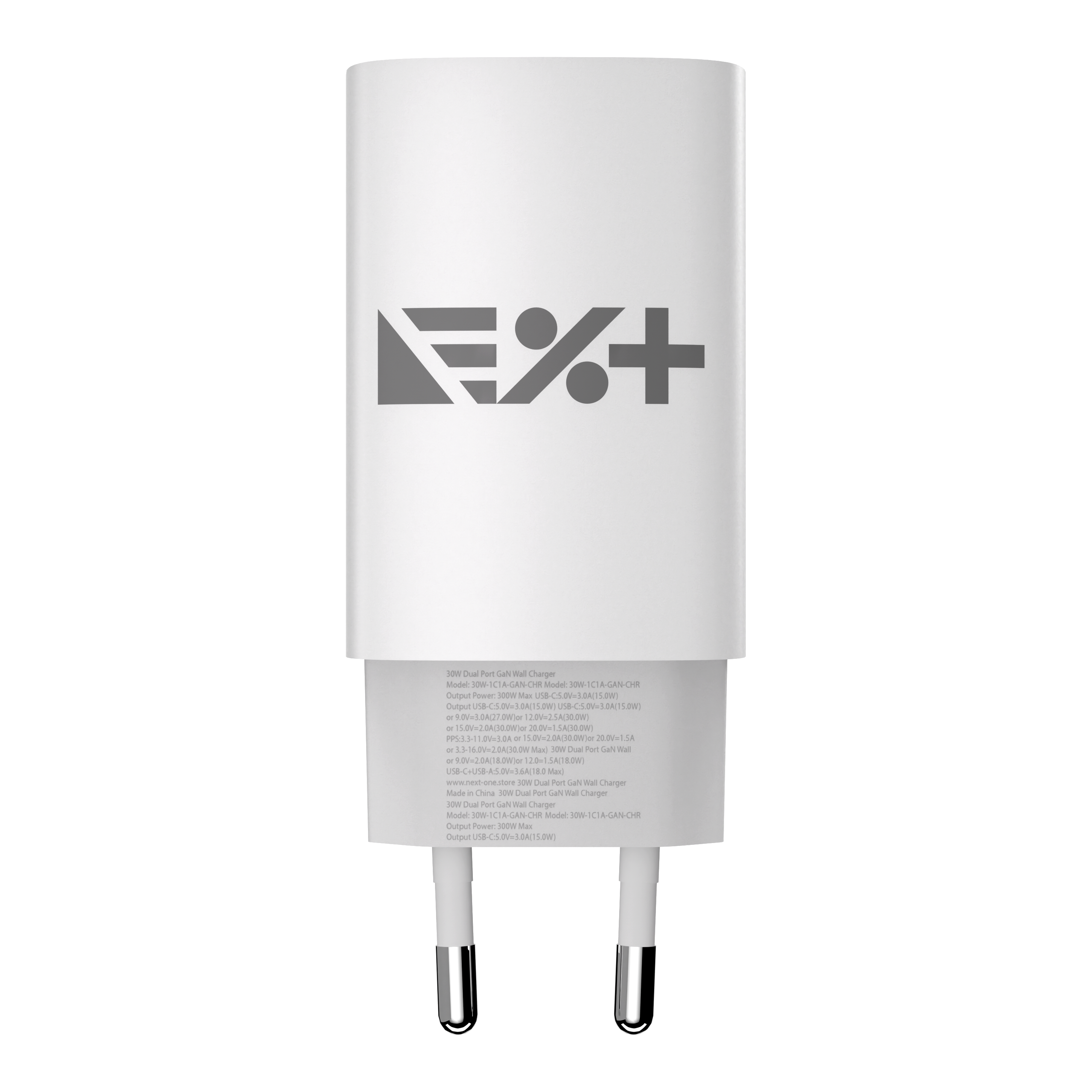 Încărcător de rețea NOA GaN 65W, 2 x USB-C PD + USB-A, Fast Charging, Alb
