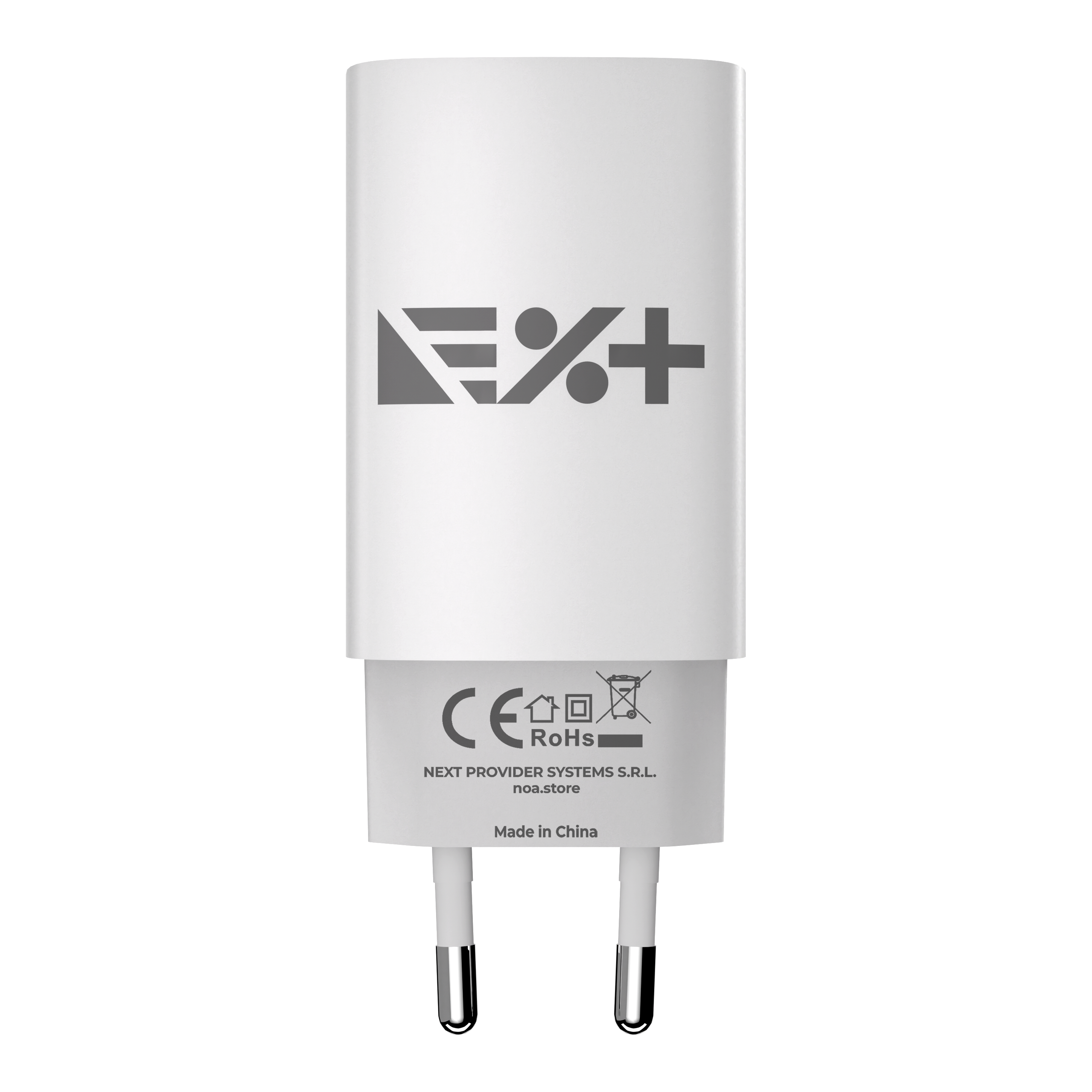 Încărcător de rețea NOA GaN 65W, 2 x USB-C PD + USB-A, Fast Charging, Alb