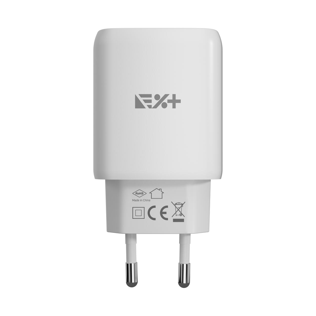 Încărcător de perete NOA 30W GaN, două porturi USB-C + USB-A Quick Charge, compatibilitate universală, alb