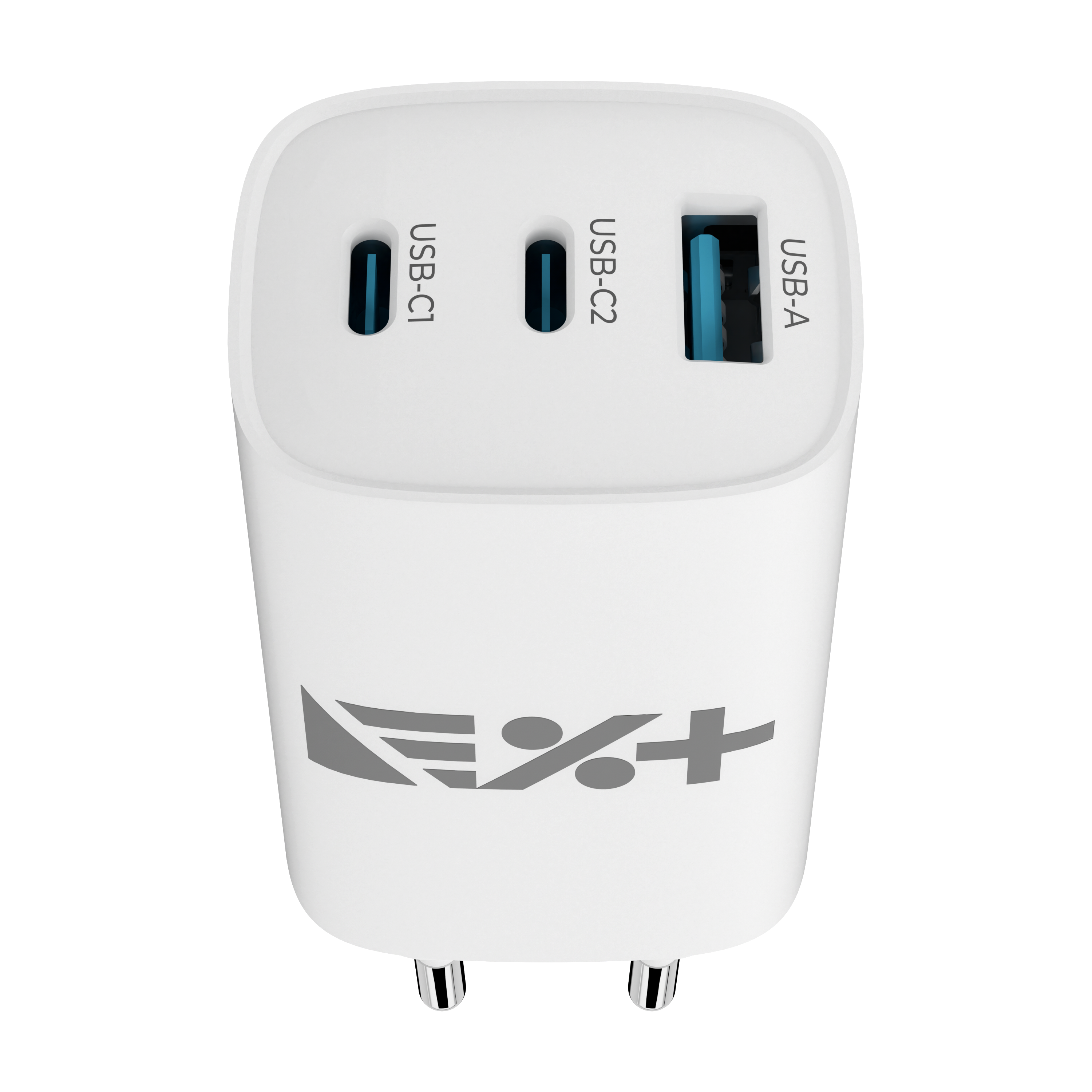 Încărcător de rețea NOA GaN 65W, 2 x USB-C PD + USB-A, Fast Charging, Alb
