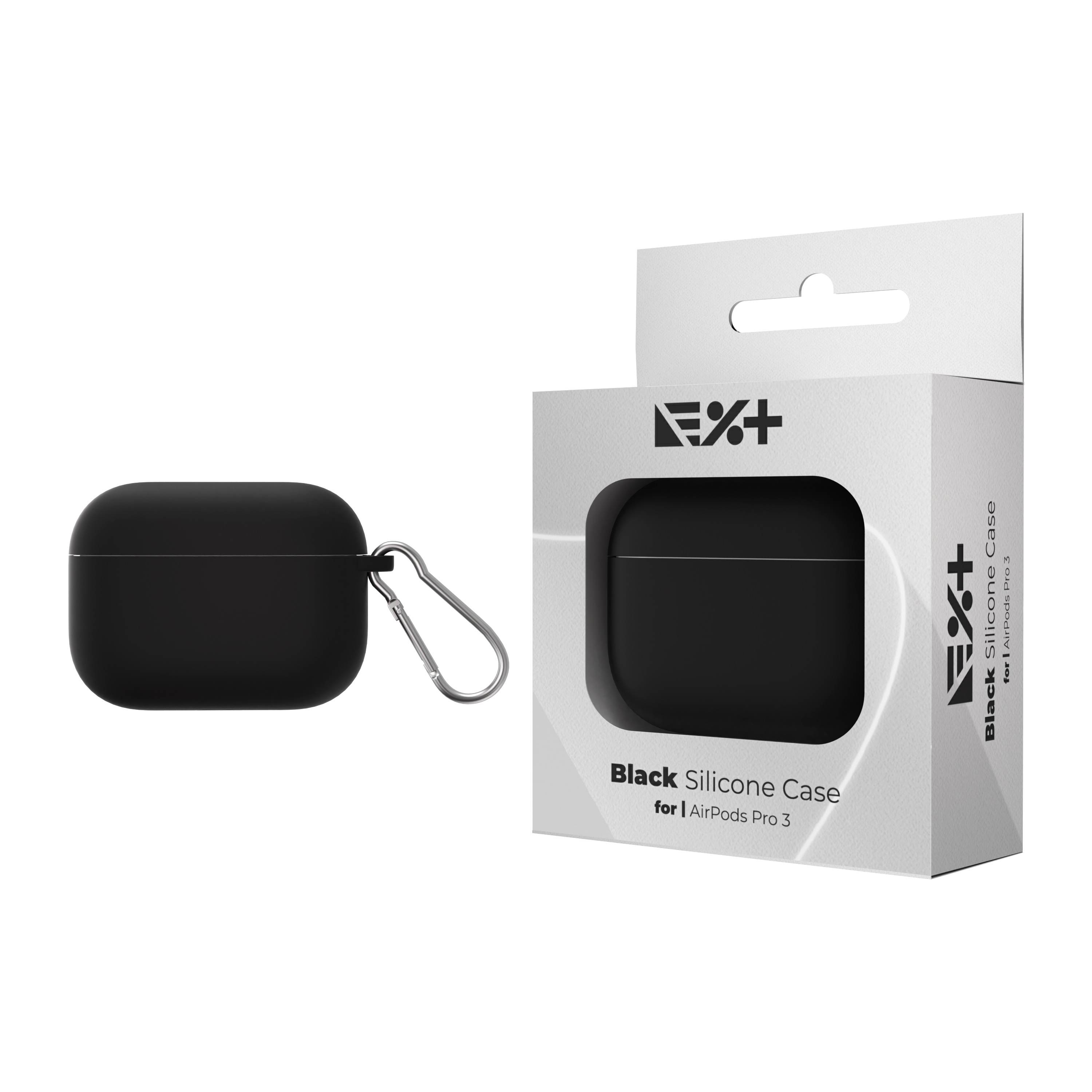 Carcasă din silicon NOA pentru AirPods Pro 3 (2025), Neagră