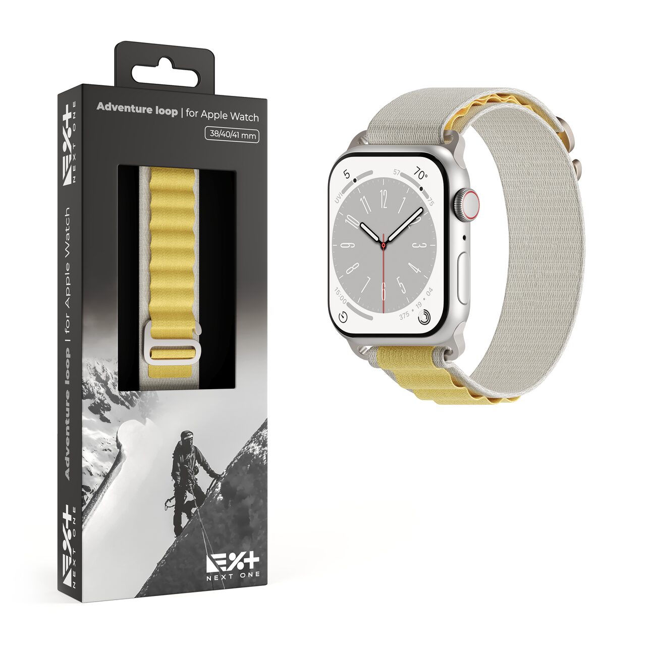 Curea NOA, Adventure Loop pentru Apple Watch 41 mm, Alb/Galben