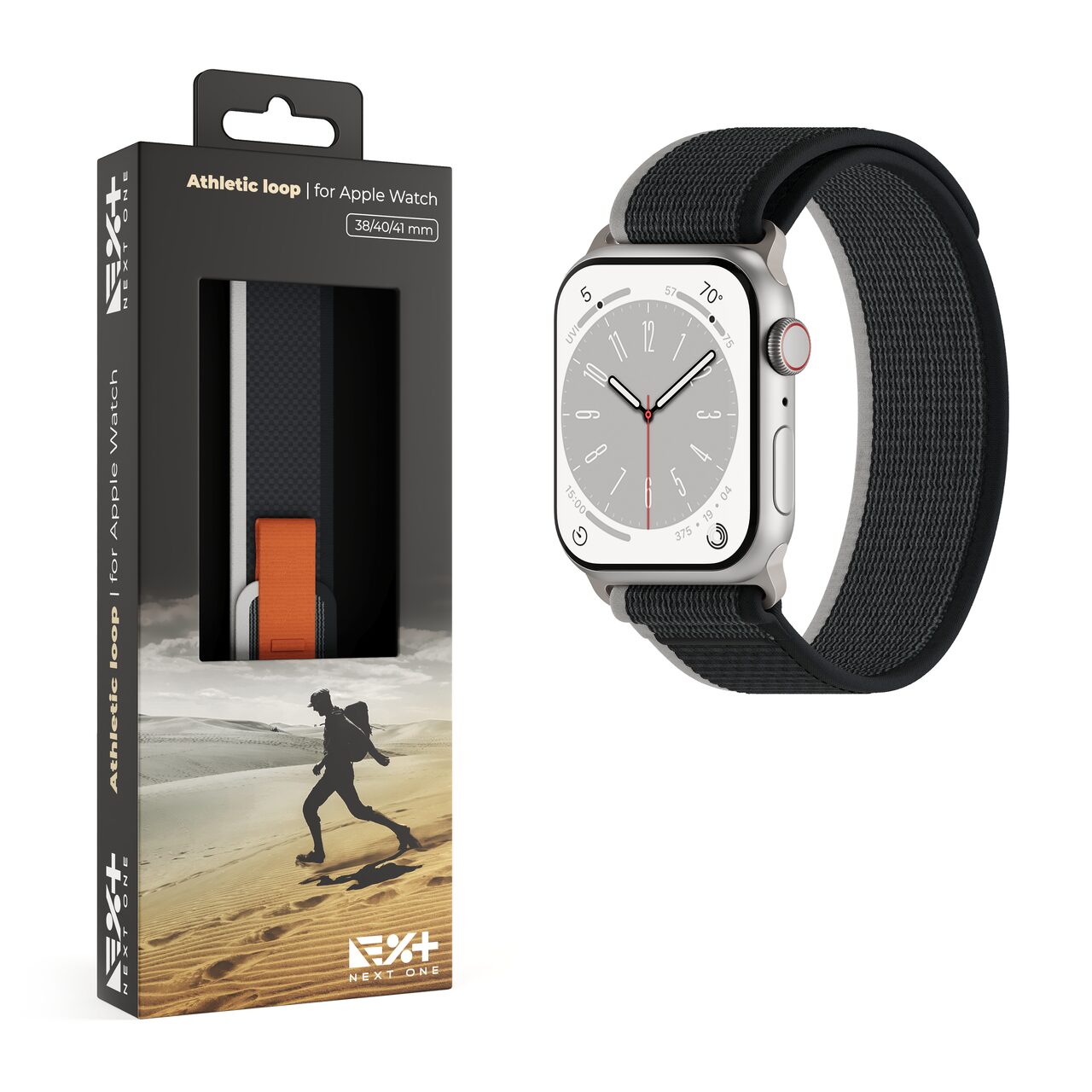 Curea NOA, Athletic Loop pentru Apple Watch 41 mm, Negru