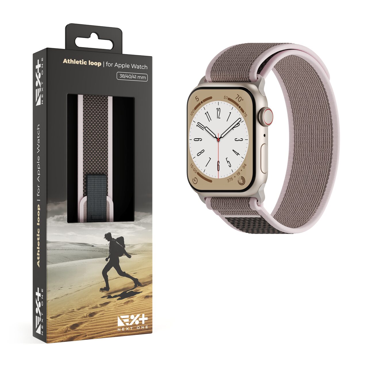 Curea NOA, Athletic Loop pentru Apple Watch 41 mm, Roz