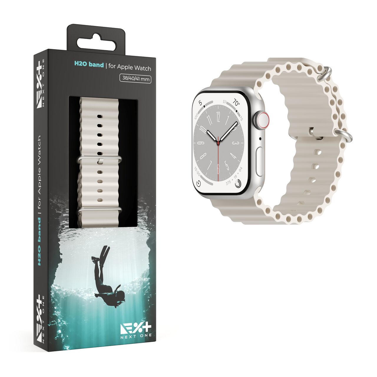 Curea NOA,  H2O Band pentru Apple Watch 41mm, Starlight