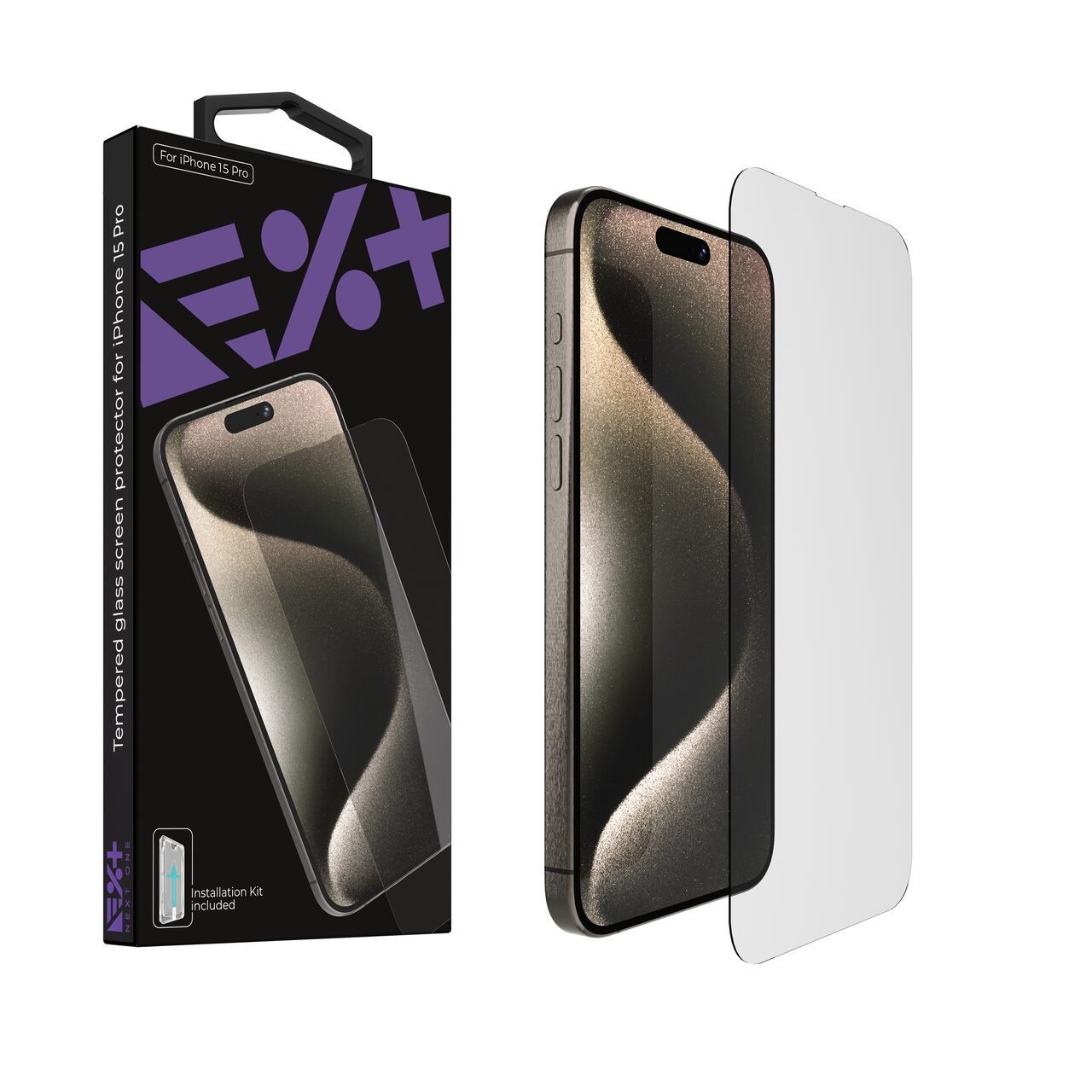 Folie de protecție NOA, protecție din sticlă securizată pentru ecran iPhone 15 Pro
