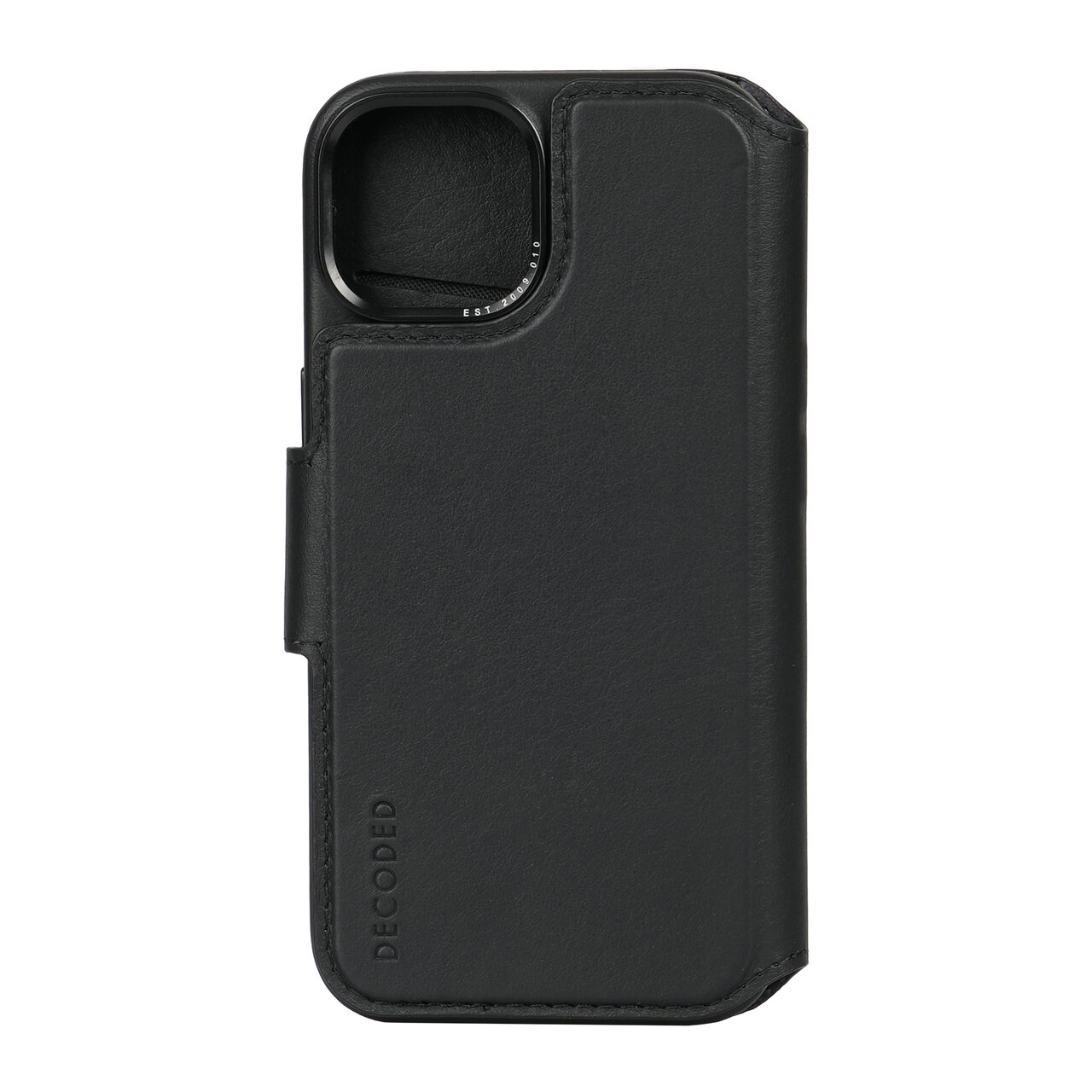 Husa din piele cu portofel Decoded detasabil pentru iPhone 15 | Negru