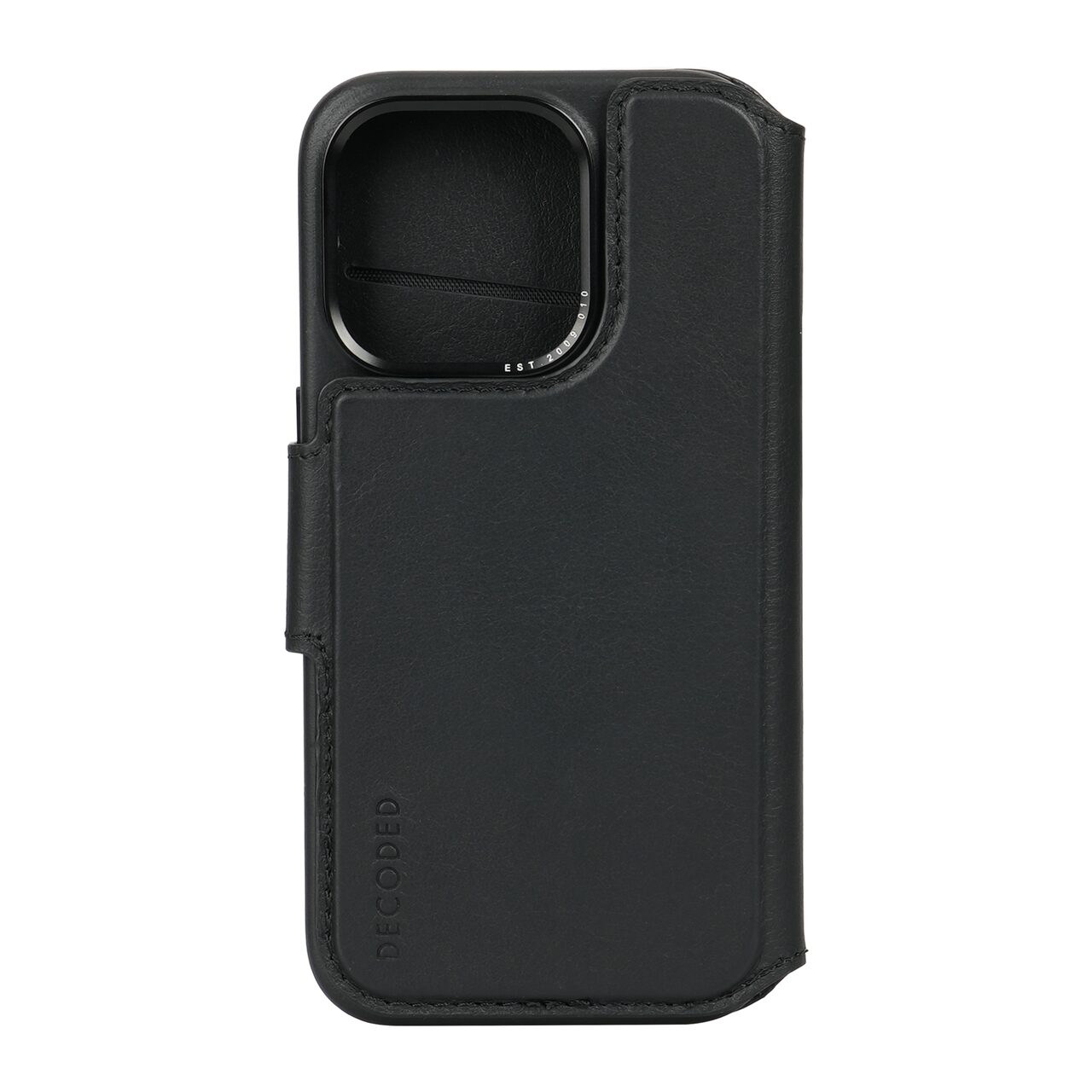 Husa din piele cu portofel detasabil Decoded pentru iPhone 15 Pro | Negru