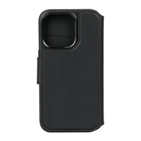 Husa din piele cu portofel detasabil Decoded pentru iPhone 15 Pro | Negru