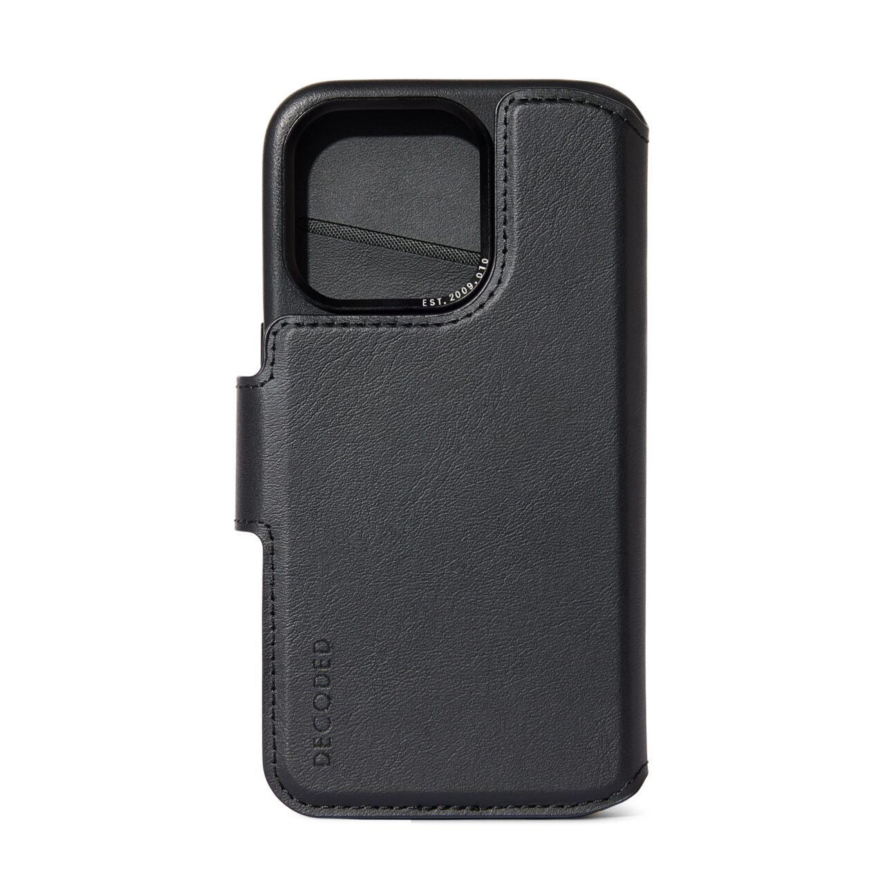 Husă de protecție Decoded din piele, compatibilă MagSafe, cu portofel detașabil pentru iPhone 15 Pro Max, Negru
