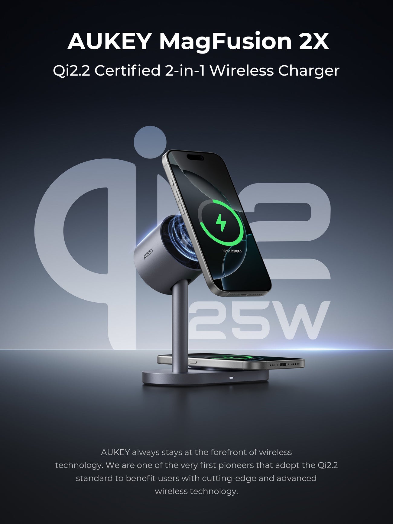 AUKEY MagFusion 2X Wireless Charging Station 2-in-1