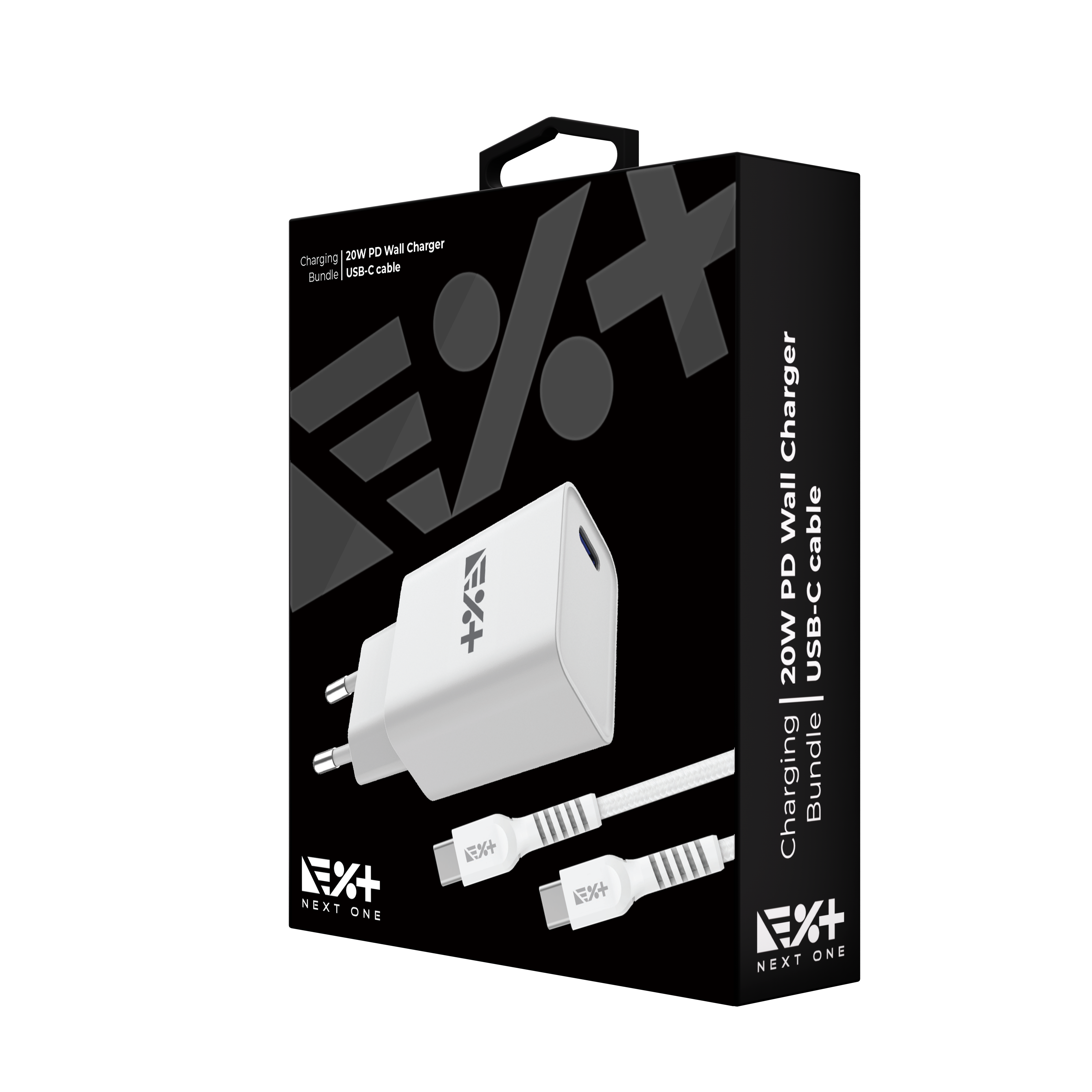 Pachet NOA: adaptor de perete 20W PD si cablu USB-C