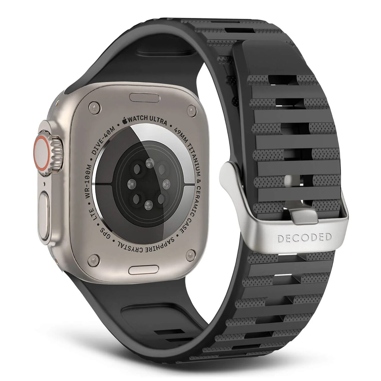 Curea din silicon DECODED pentru Apple Watch 42/49 mm | Negru