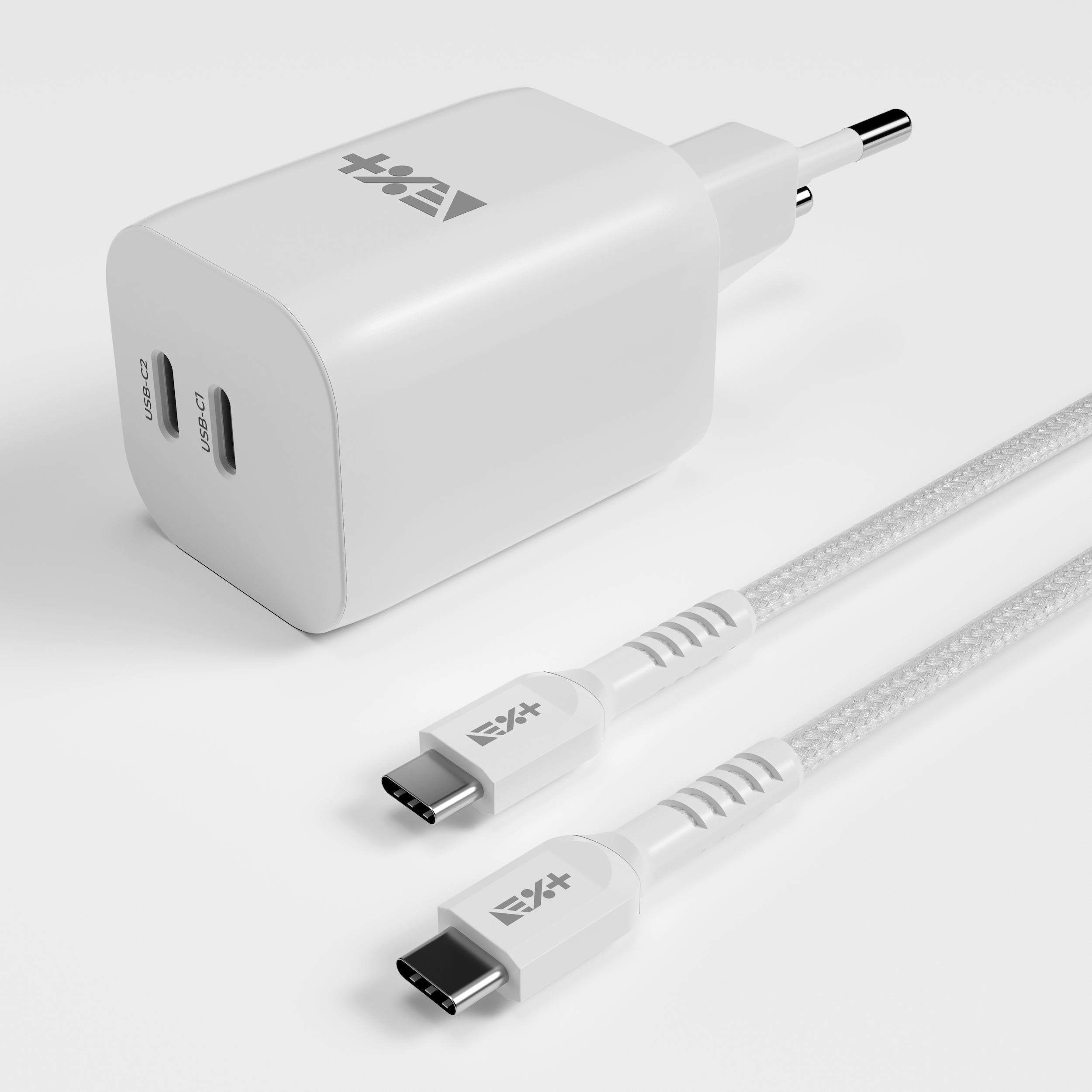 Pachet NOA: incarcator 35W GaN PD cu doua porturi si cablu USB-C