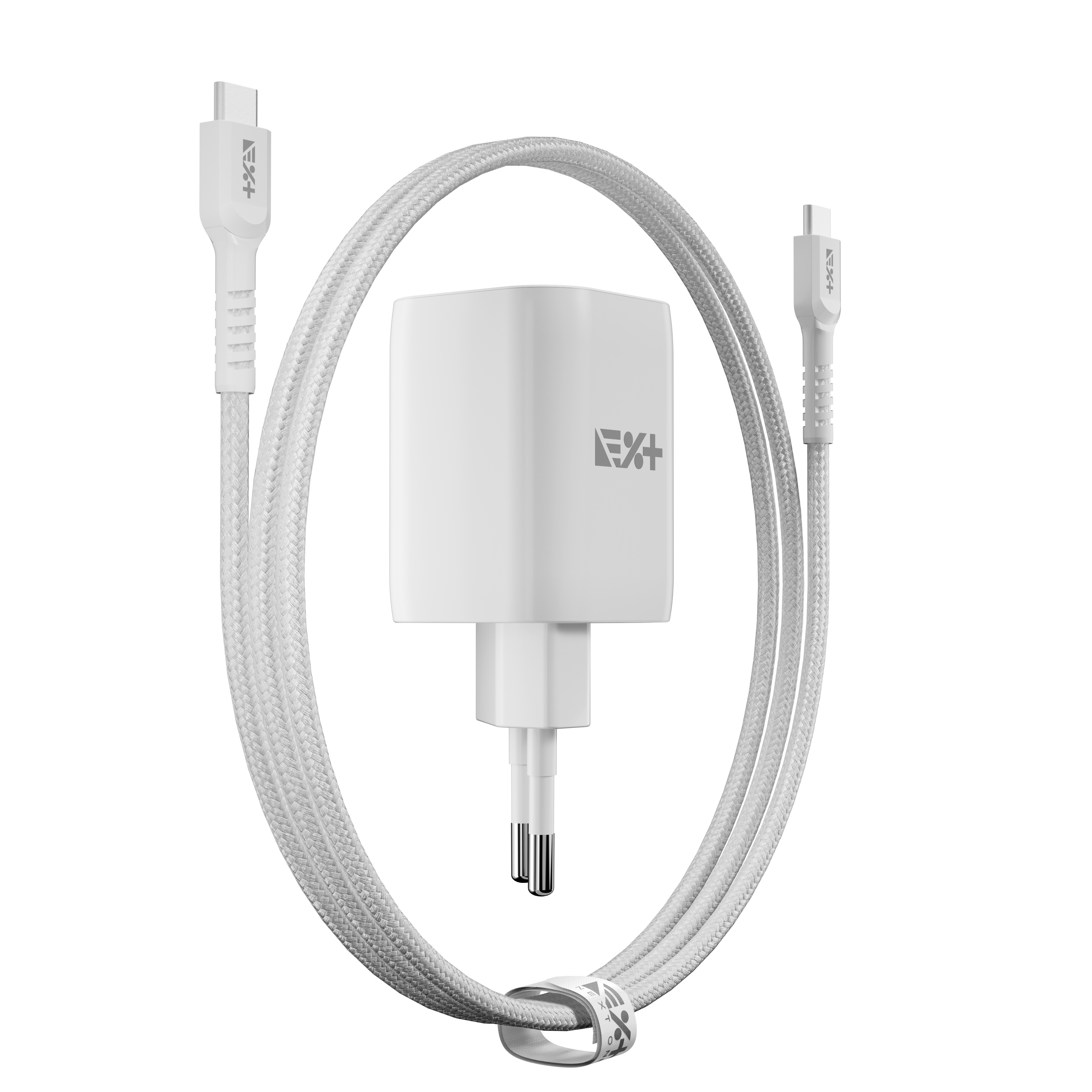 Pachet NOA: incarcator 35W GaN PD cu doua porturi si cablu USB-C