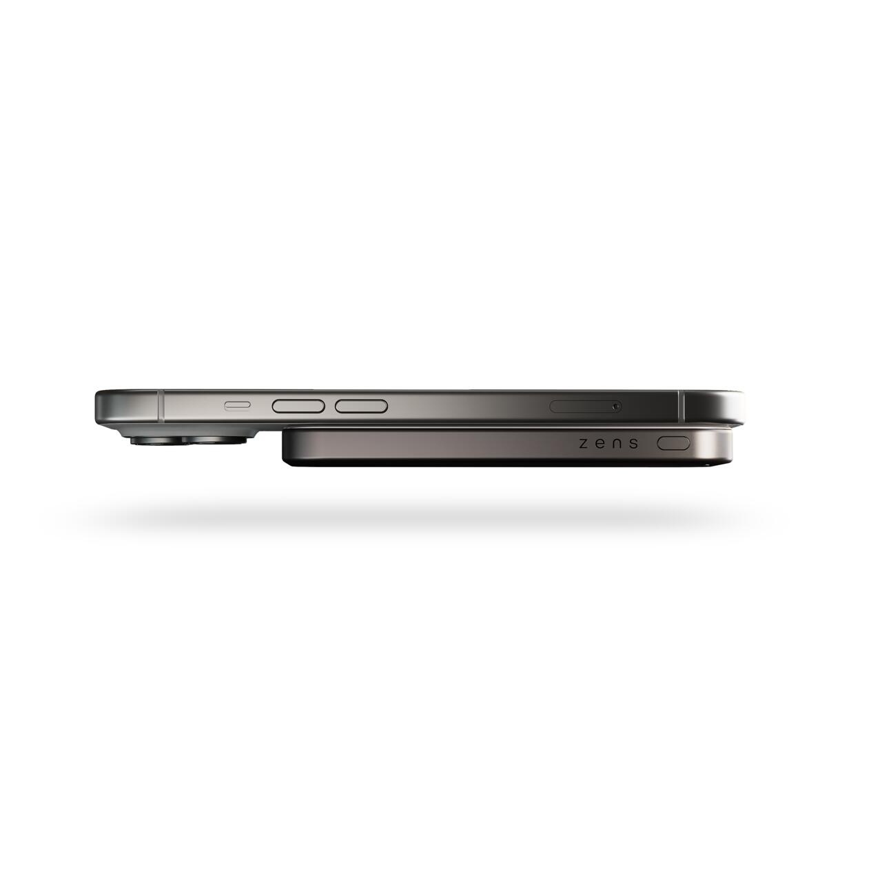 Baterie externă wireless ZENS Slim Aluminum Powerbank 5000 mAh – baterie externă wireless 2-în-1, neagră