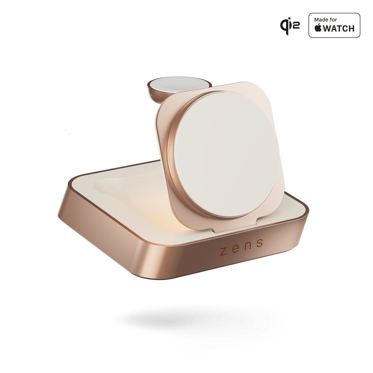 Zens încărcător wireless Nightstand Pro 2 Copper – încărcare rapidă pentru iPhone și Apple Watch