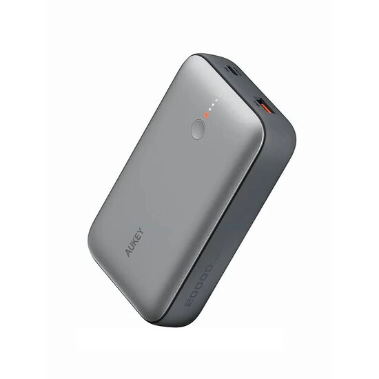 Baterie externă, Powerbank AUKEY Spark Mini 20000mAh – încărcare rapidă 22.5W, ultra-compactă, Gri