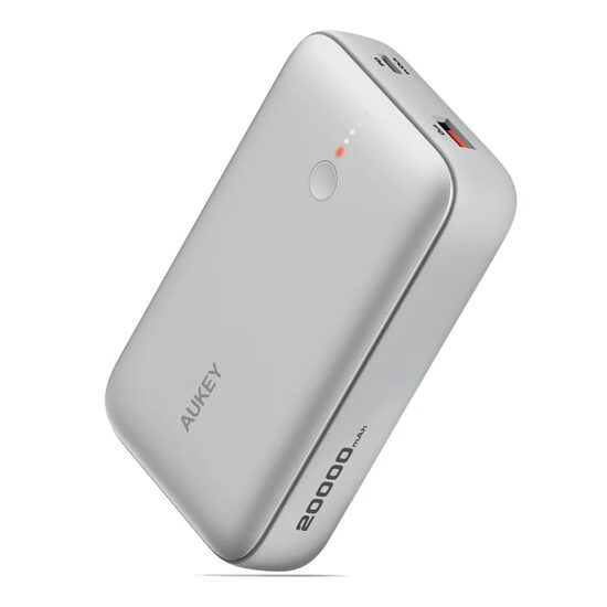 Baterie externă, Powerbank AUKEY Spark Mini 20000mAh – încărcare rapidă 22.5W, ultra-compactă, Alb