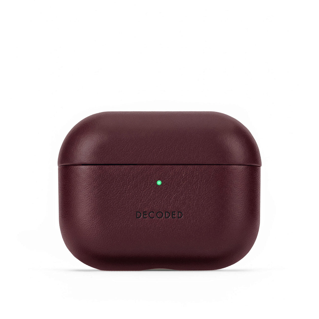 Husă de piele DECODED AirPods Pro 3 - Roșu Rubin Închis