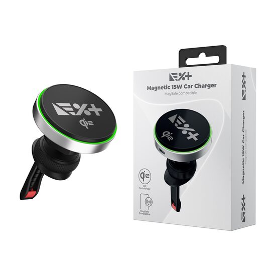 NOA Încărcător Auto Magnetic 15W Qi2 Compatibil MagSafe cu Prindere în Grila de Ventilație