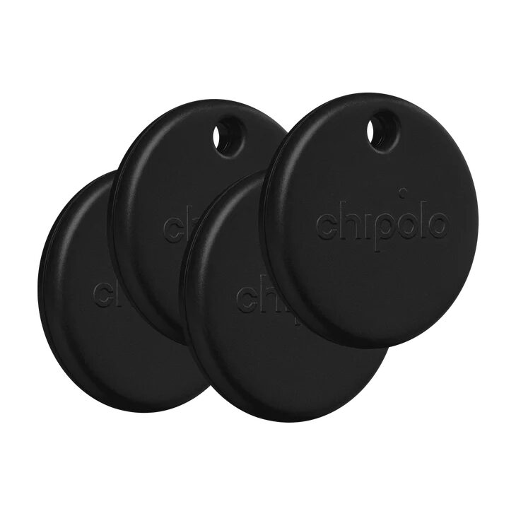 Chipolo POP 4 Pack – Set 4 trackere compatibile cu Apple Find My / Find Hub Android | Negru