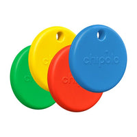 Chipolo POP 4 Pack – Set 4 trackere compatibile cu Apple Find My / Find Hub Android | Rosu, Albastru, Galben, Verde