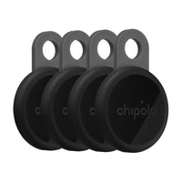 Chipolo LOOP 4 Pack – Set 4 trackere reincarcabile pentru obiecte compatibile cu Apple Find My pe iPhone sau Find Hub pe Android | Negru
