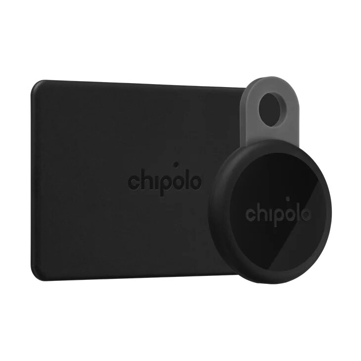 Chipolo LOOP & CARD Bundle – Set de trackere reincarcabile compatibile cu Apple Find My / Find Hub Android | Negru & Portocaliu
