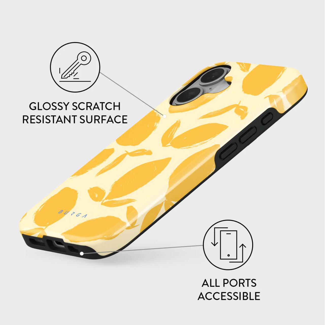 Husă BURGA Lemon Tart Tough Magsafe pentru iPhone 16