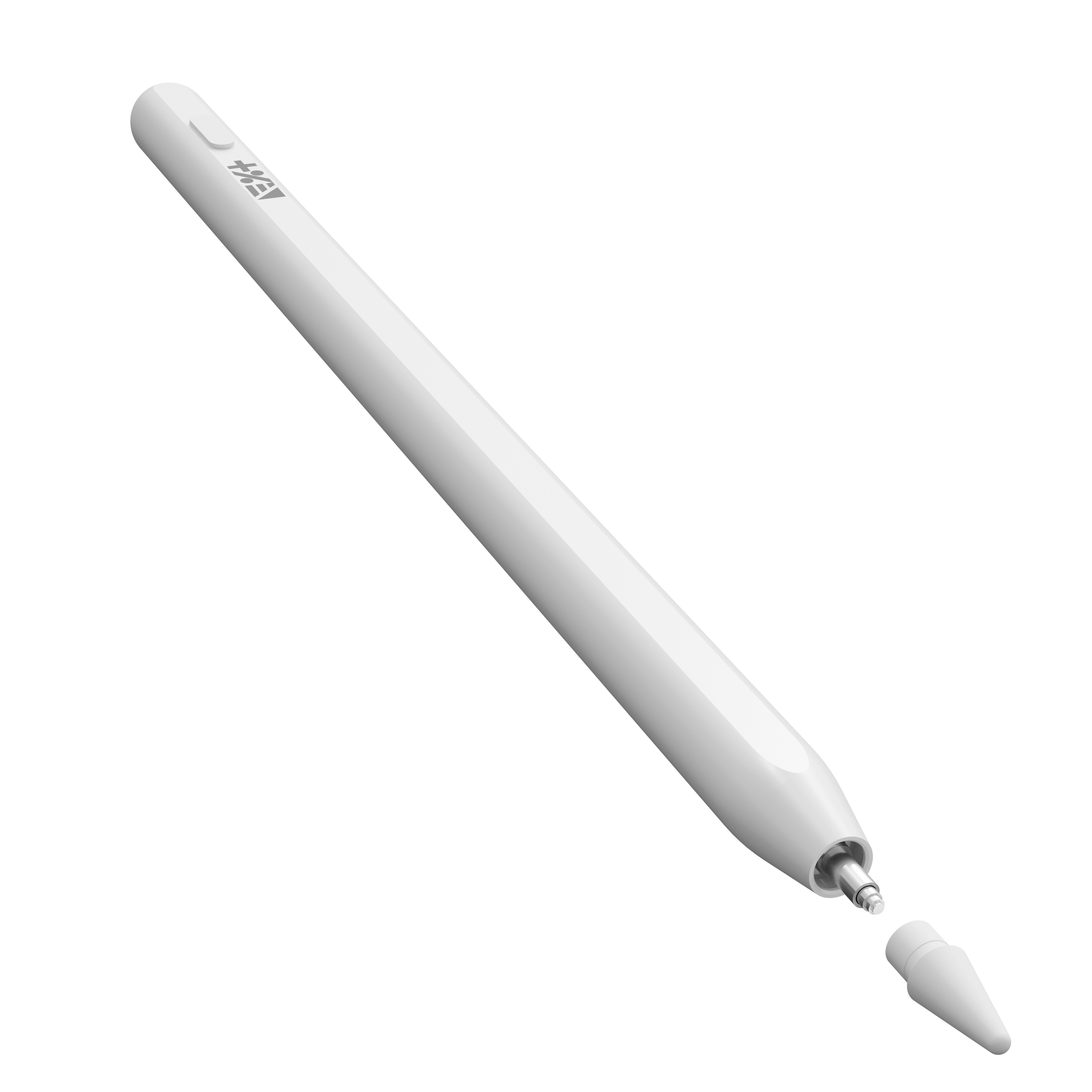 Creion digital NOA Magnetic Scribble Pencil pentru iPad, USB-C, Atașare magnetică, Palm Rejection, Înclinare (Tilt), Alb