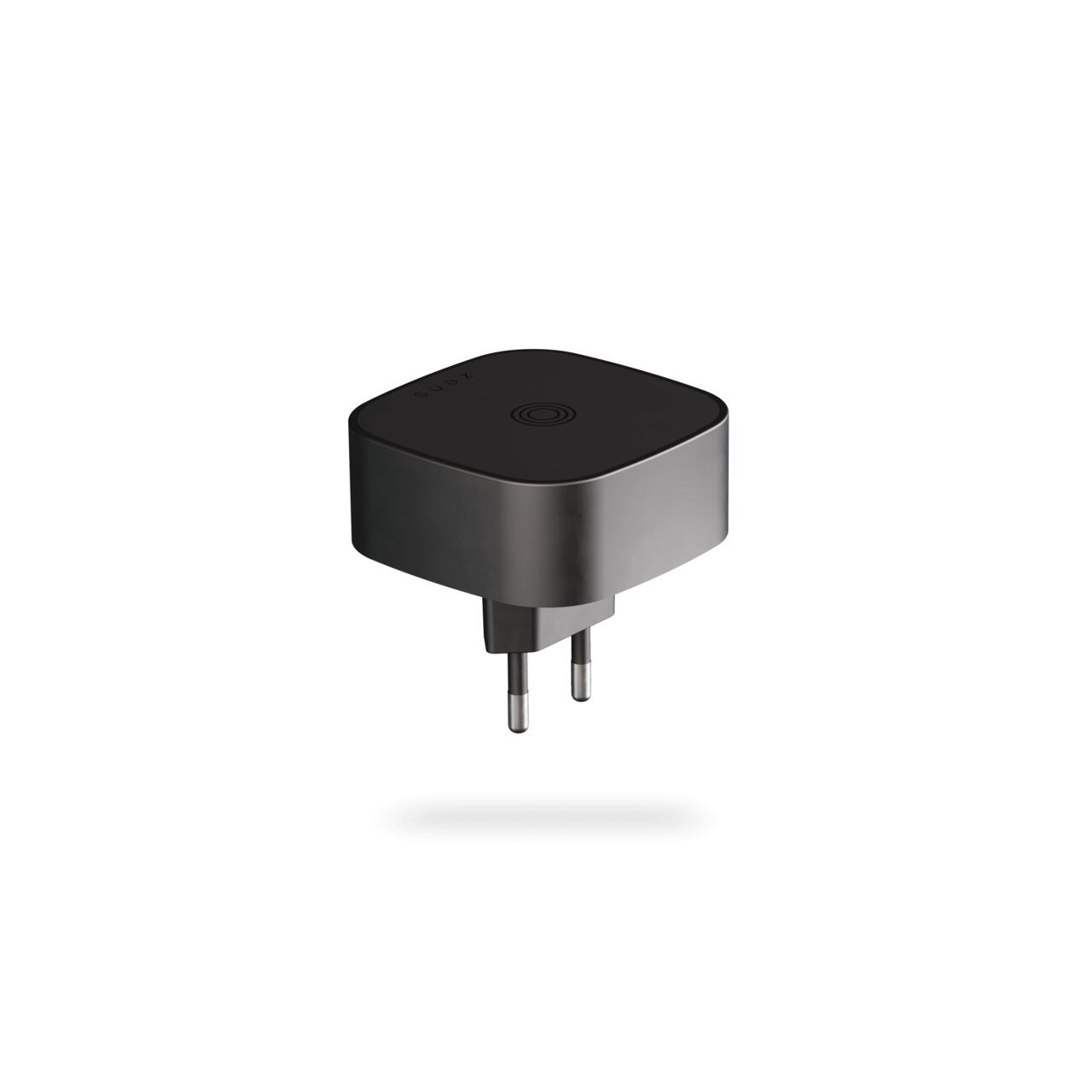 Adaptor wireless Zens cu priză UE – încărcare de 15W + USB-C de 18W, design compact, Negru