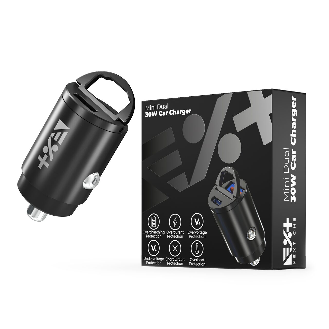 Mini incarcator de masina 30W cu doua porturi NOA