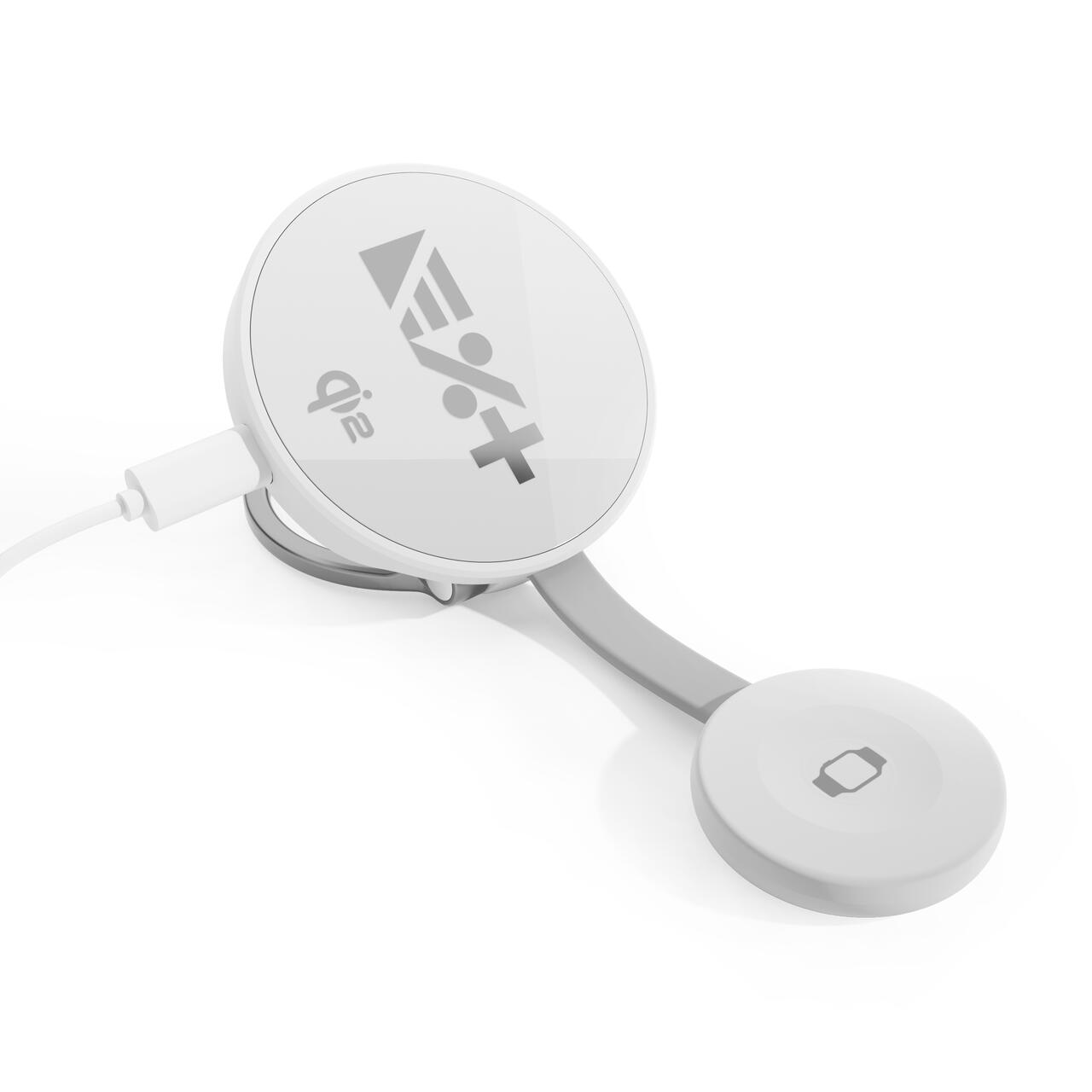 Încărcător wireless NOA MagSafe 2 în 1, 15W, pentru iPhone și Apple Watch, pliabil, încărcare rapidă, Alb