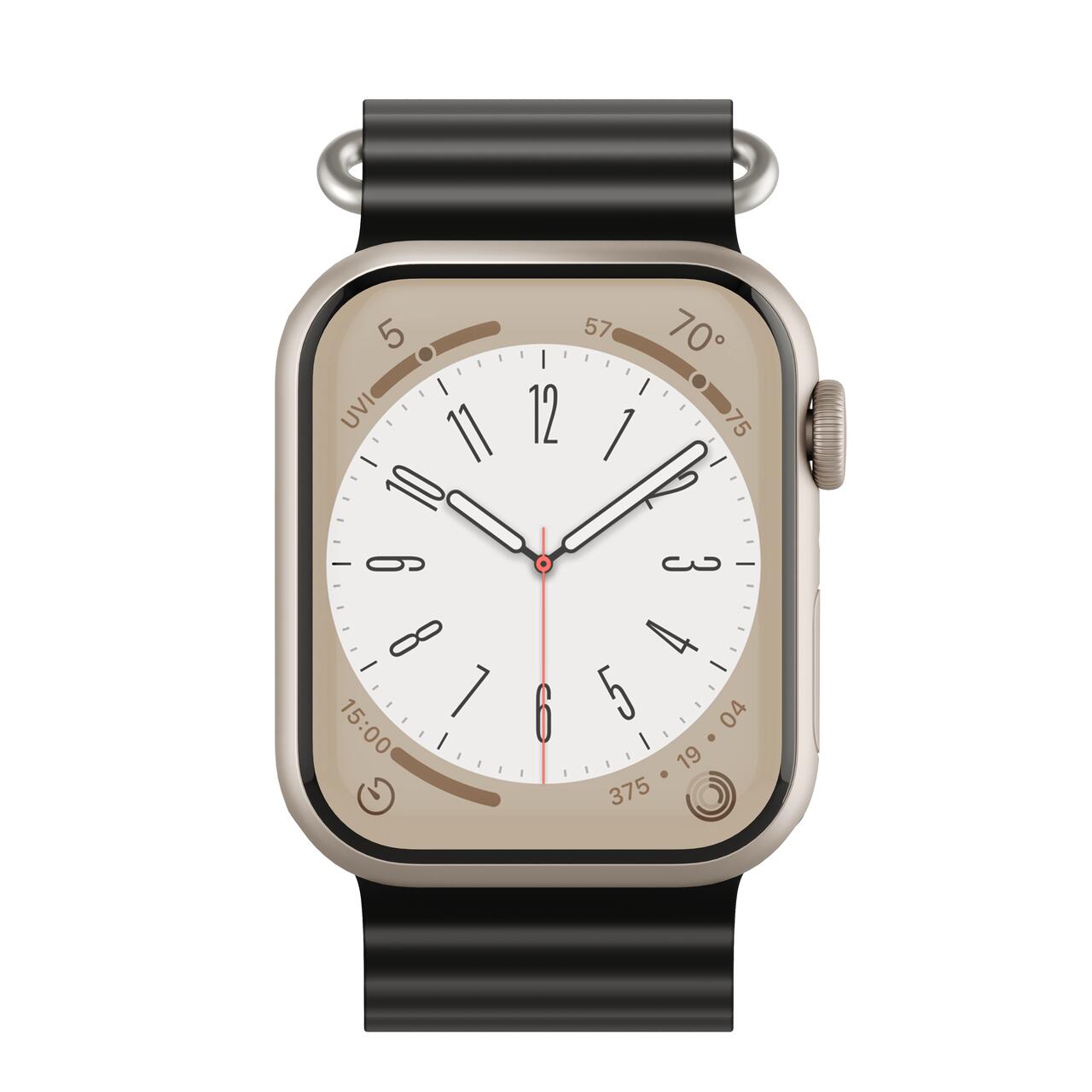 Curea NOA,  H2O Band pentru Apple Watch 45/49 mm, Negru