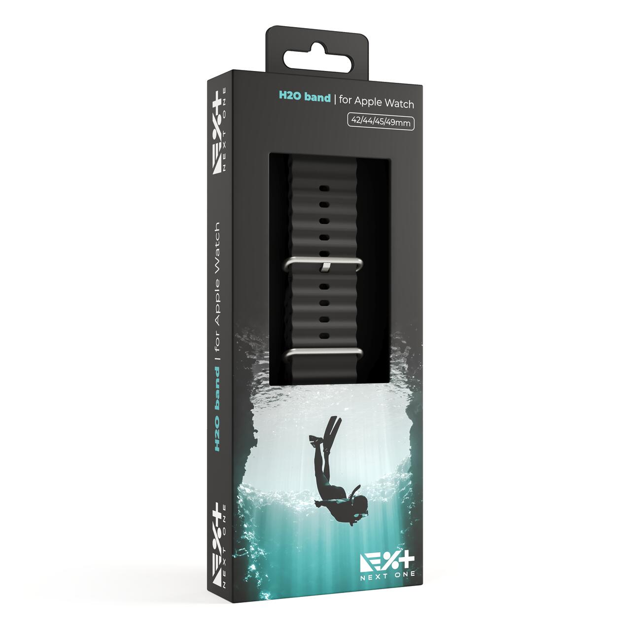 Curea NOA,  H2O Band pentru Apple Watch 45/49 mm, Negru
