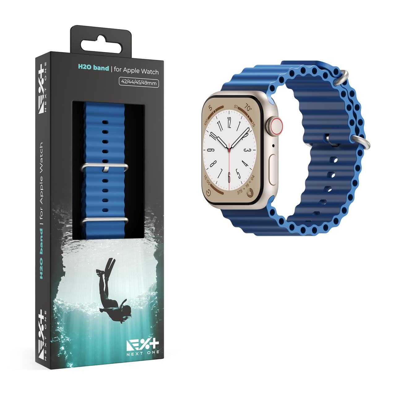 Curea NOA,  H2O Band pentru Apple Watch 45/49 mm, Midnight Blue