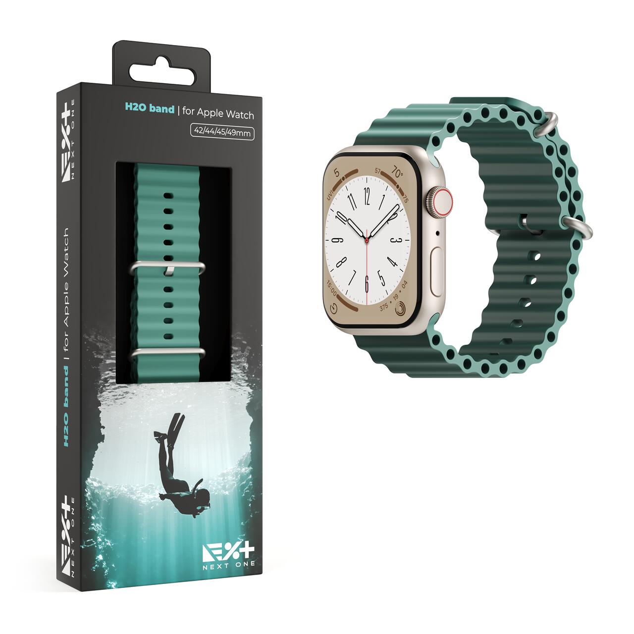 Curea NOA,  H2O Band pentru Apple Watch 45/49 mm, Verde