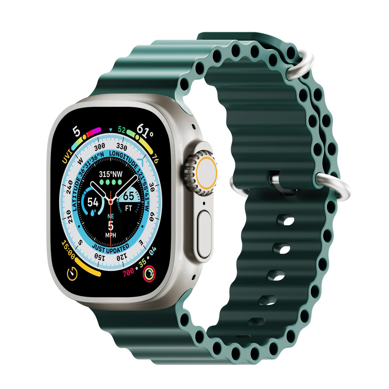 Curea NOA,  H2O Band pentru Apple Watch 45/49 mm, Verde
