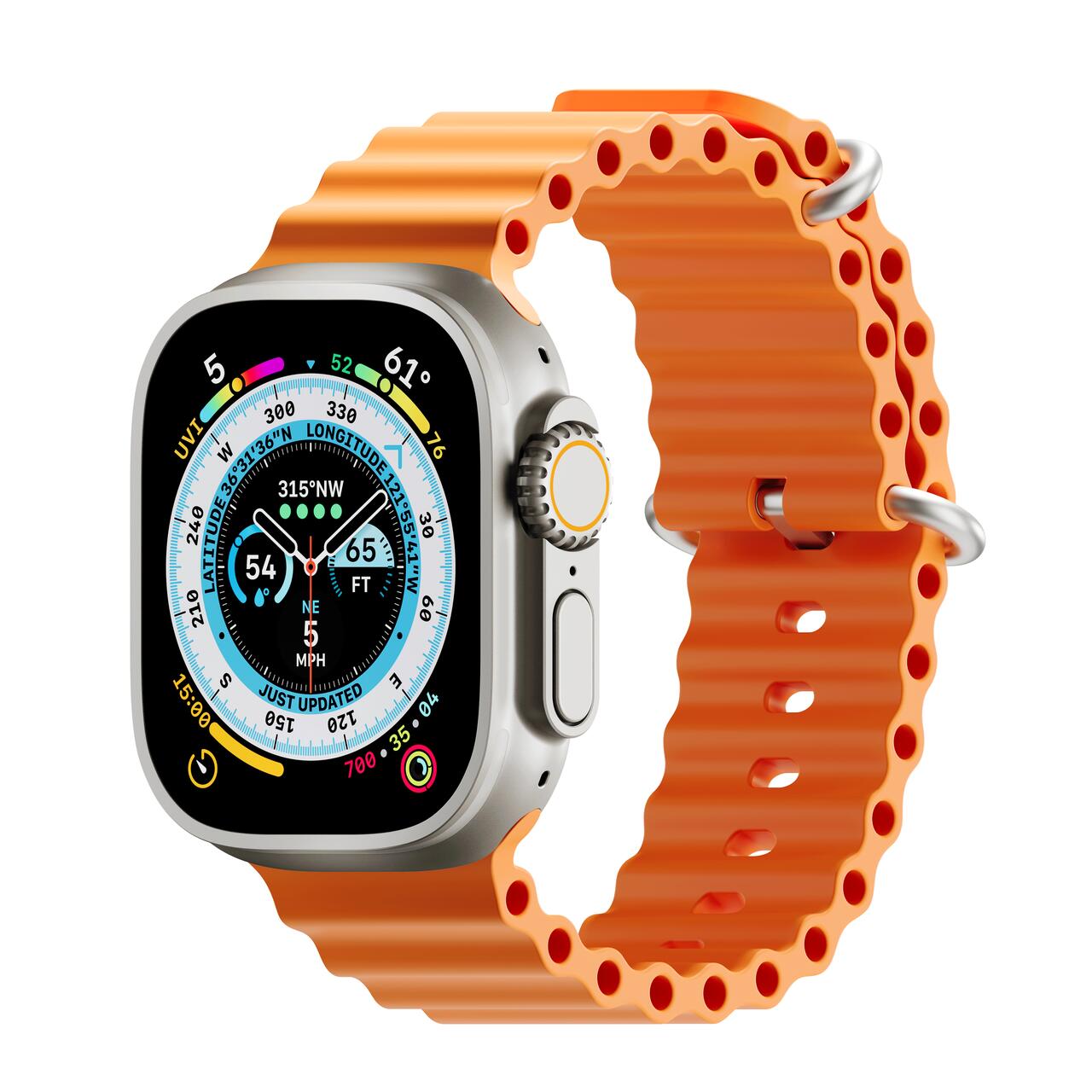 Curea NOA,  H2O Band pentru Apple Watch 45/49 mm, Portocaliu