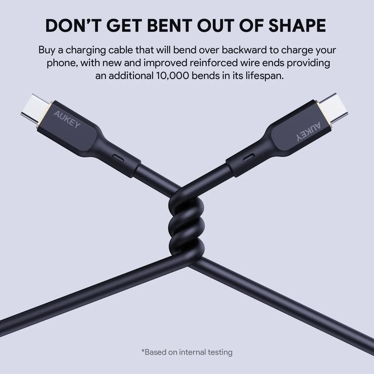 Cablu silicon AUKEY Circlet Blink 100W USB-C la USB-C 1.8m