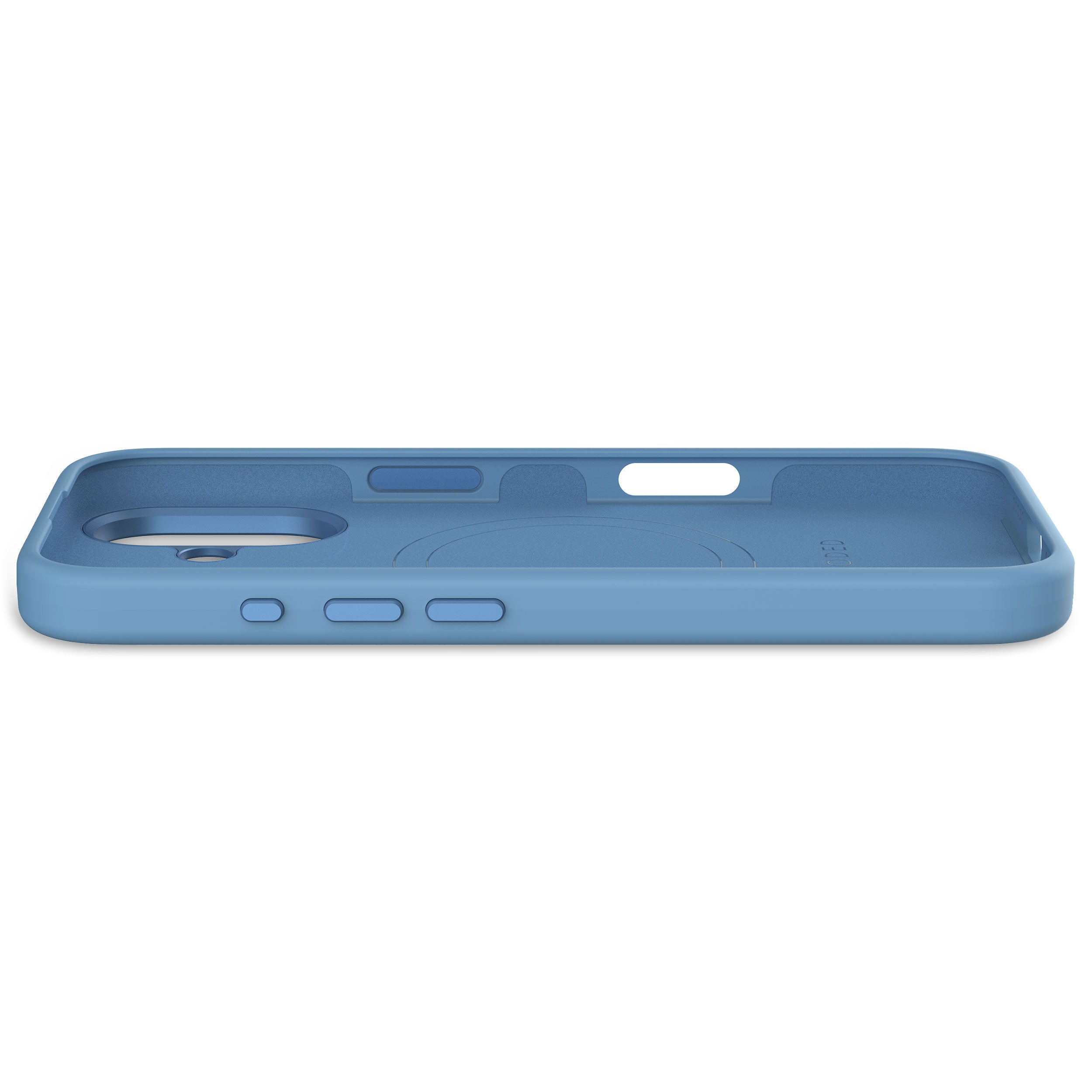DECODED Husă de silicon antimicrobiană pentru iPhone 16 - Albastru aerian