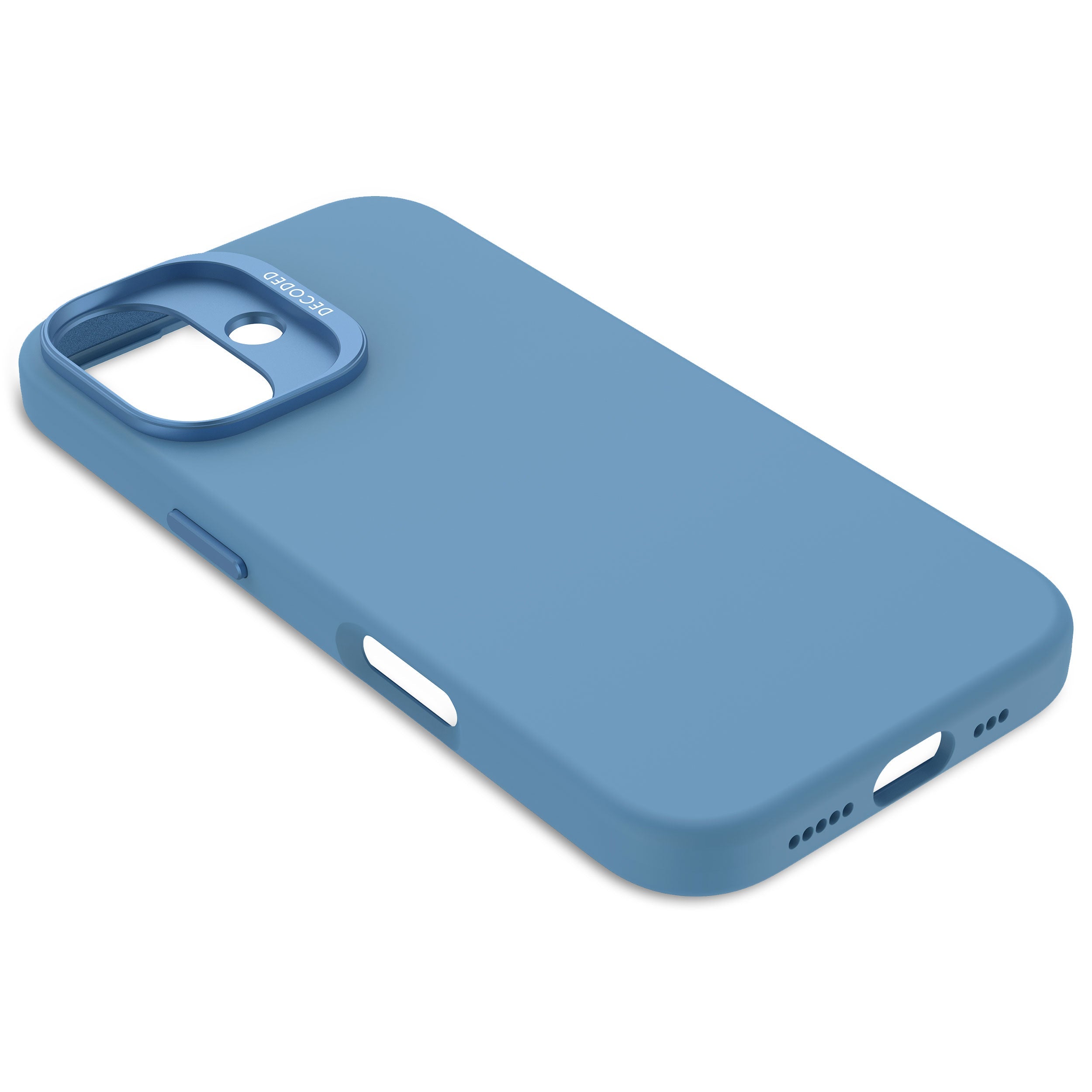 DECODED Husă de silicon antimicrobiană pentru iPhone 16 - Albastru aerian