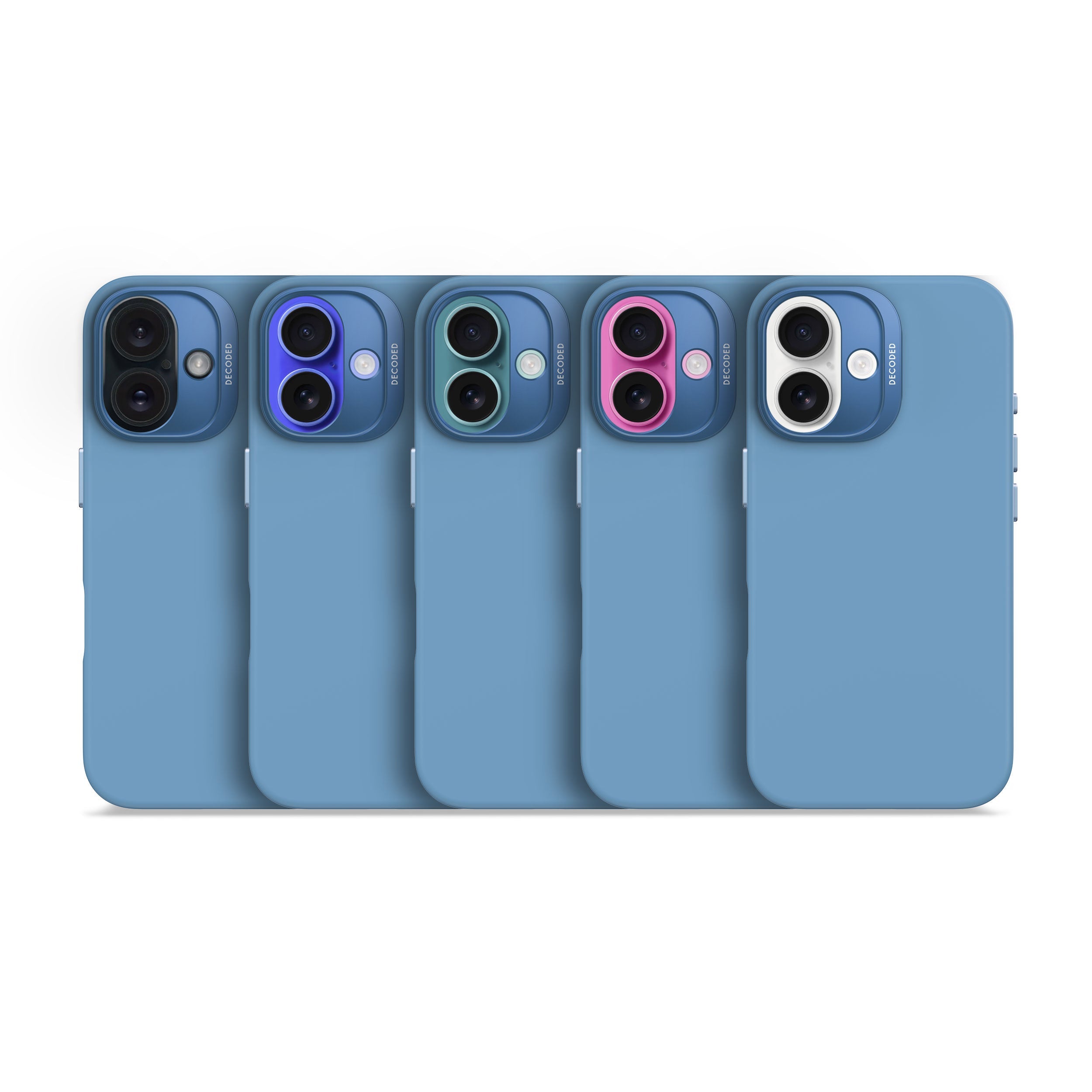DECODED Husă de silicon antimicrobiană pentru iPhone 16 - Albastru aerian