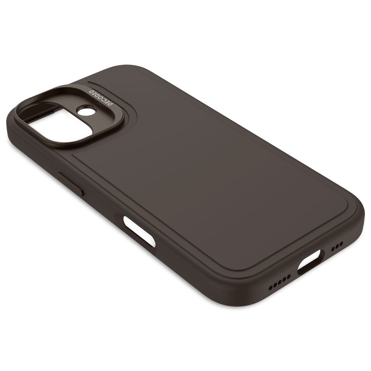 Husa de spate DECODED din silicon antimicrobian pentru iPhone 16 - Phantom Black