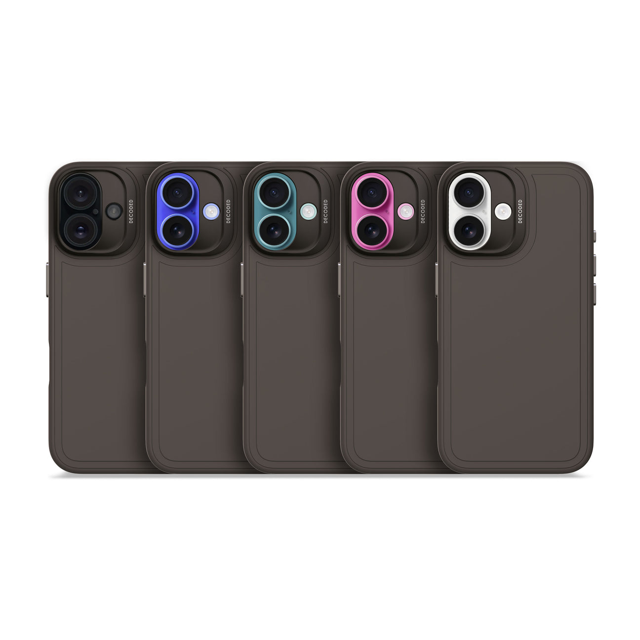 Husa de spate DECODED din silicon antimicrobian pentru iPhone 16 - Phantom Black